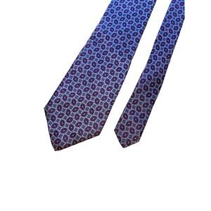 G Galvani Mens Neck Tie Multi Floral Medallion Print Silk Italy
